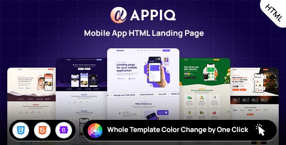 APPIQ - Mobile App Landing Page Responsive HTML Template