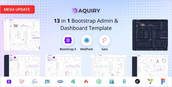Aquiry - Admin & Dashboard Template
