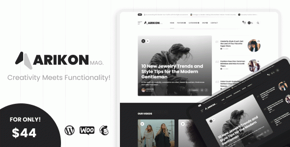 Arikon - A Responsive WordPress Blogging & Magazine Theme