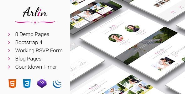 Arlin – Responsive HTML5 Wedding Template