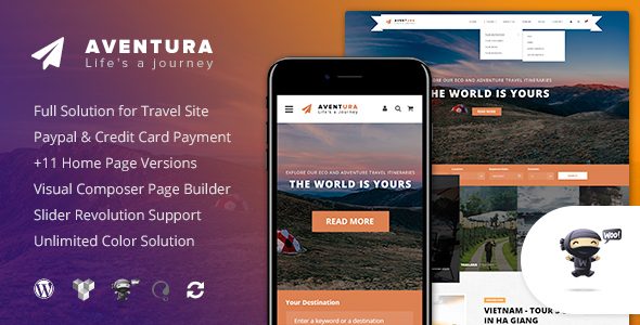 Aventura - Travel & Tour Booking System WordPress Theme