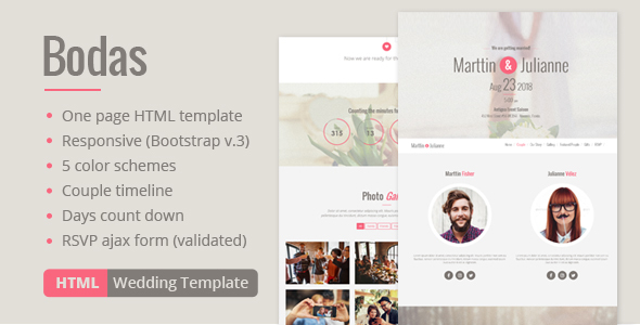 Bodas - HTML Wedding Template