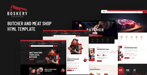 Boskery - Butcher & Meat Shop HTML Template