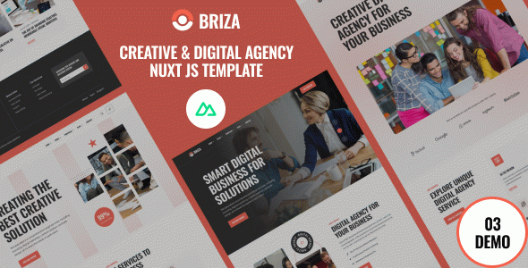 Briza – Creative Digital Agency Vue Nuxt Js Template