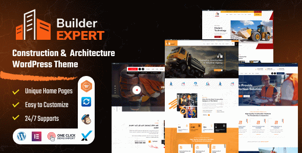 Builder Expert - Construction and Architecture WordPress Theme