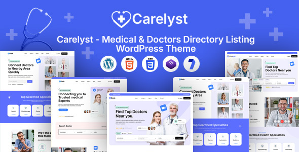 Carelyst - Medical & Doctors Directory Listing WordPress Theme