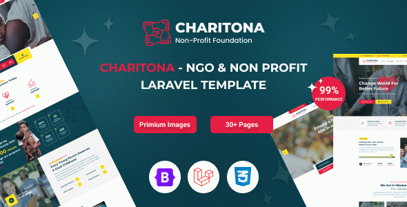 Charitona - Charity & Nonprofit Laravel 12 Template