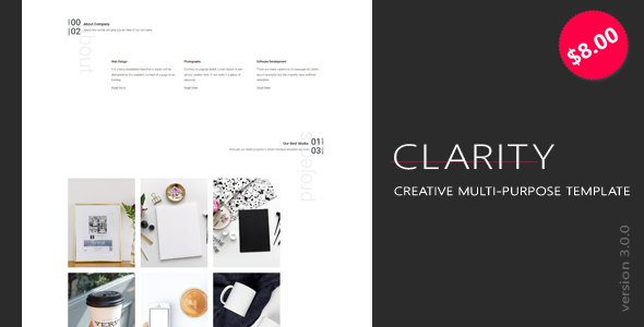 Clarity – Minimal & Creative Bootstrap 4 HTML Template