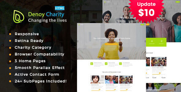 Denoy || Responsive HTML Template for Charity & Fund Raising