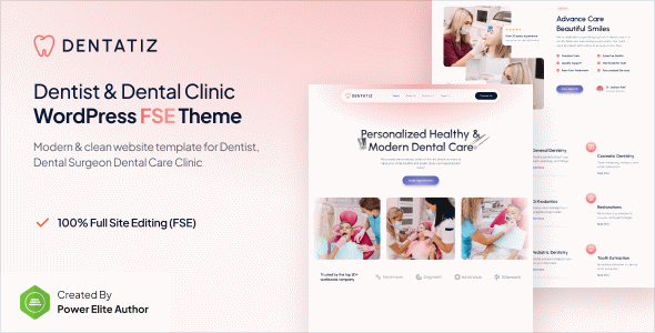 Dentatiz – Dentist & Dental Care Clinic Gutenverse FSE WordPress Block Theme