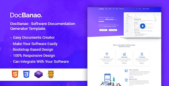 DocBanao - Software Documentation Generator HTML Template