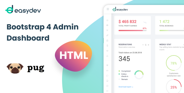 EasyDev — HTML(Pug) Bootstrap 4 Admin & Dashboard Template