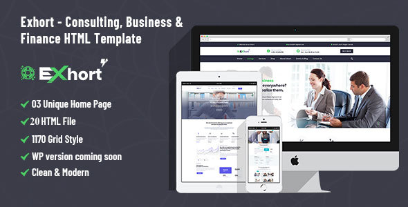 Exhort - Consulting Business And Finance Bootstrap 4 HTML Template