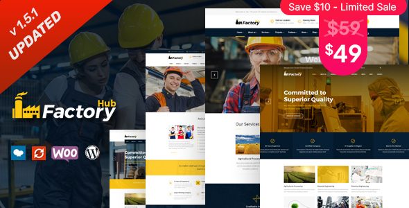 Factory HUB - Industry and Construction WordPress Theme