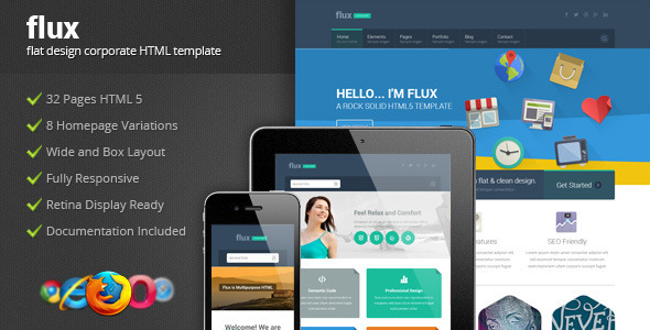 Flux - Flat Corporate HTML Template 2