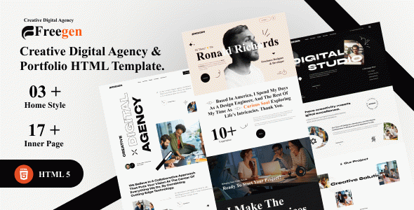 Freegen - Creative Digital Agency & Portfolio HTML Template