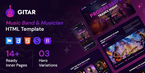 Gitar - Music Band & Musician HTML Template