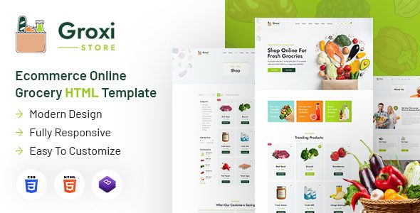 Groxi | Ecommerce Online Grocery Store HTML Template