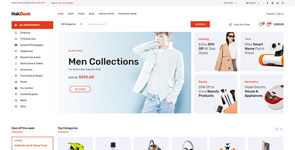 HakDuck - Electronics Bootstrap 4 eCommerce Template