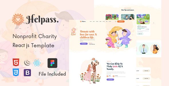 Helpass - Charity Nonprofit React Js Template
