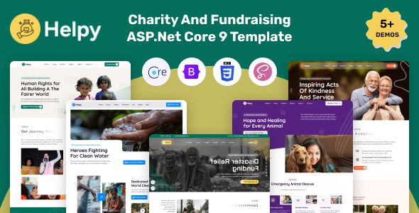 Helpy - Charity And Fundraising ASP.Net Core 9 Template