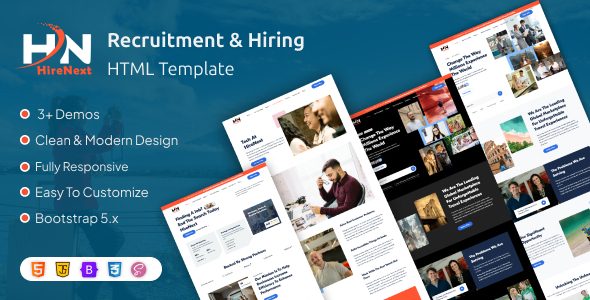 HireNext - Recruitment & Hiring HTML5 Template + RTL