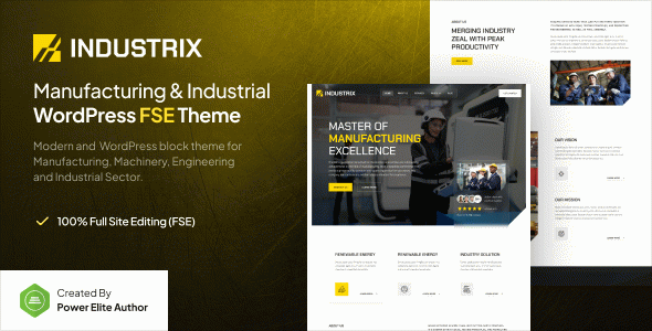 Industrix – Manufacturing & Industrial Gutenverse FSE WordPress Block Theme