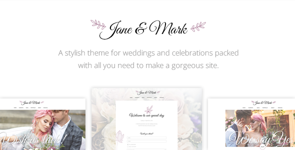 Jane & Mark - Wedding WordPress Theme
