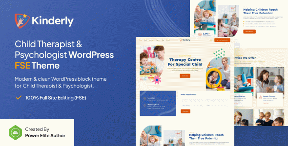 Kinderly – Child Therapist & Psychologist Gutenverse FSE WordPress Block Theme