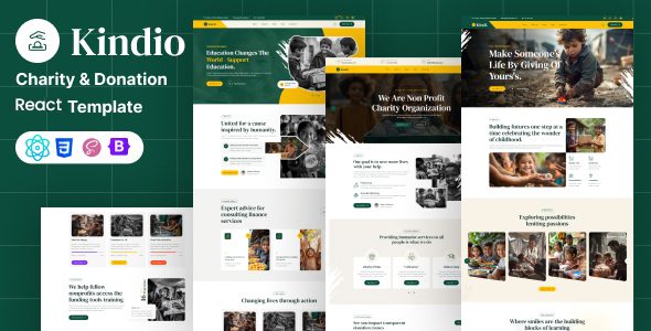 Kindio – React JS Charity & Donation Template