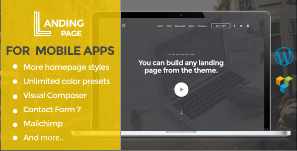 LangingPage - Mobile App WordPress Theme