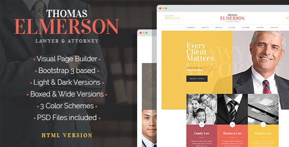 Lawyer & Attorney - HTML template for jurisprudence website
