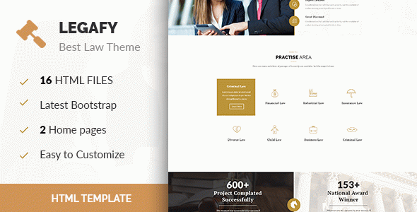 Legafy- Responsive HTML Law Template
