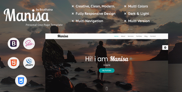 Manisa - Personal One Page Template
