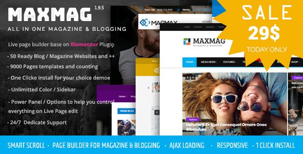 Maxmag - Magazine and Blogging WordPress Theme