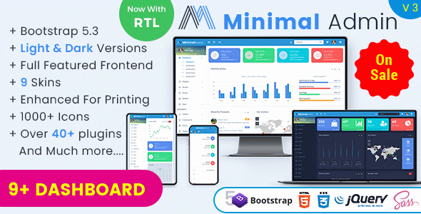 Minimal - Responsive Bootstrap 5 Admin Dashboard & WebApp Templates
