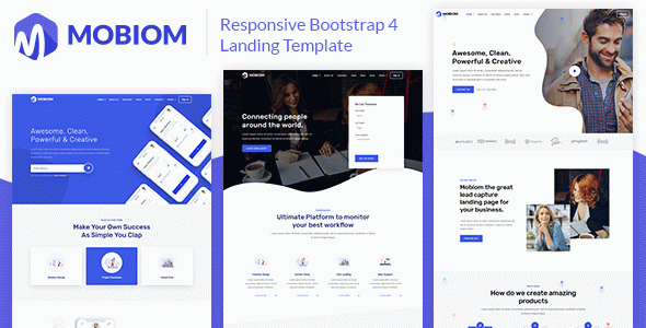 Mobiom – Responsive Bootstrap 4 Landing Template