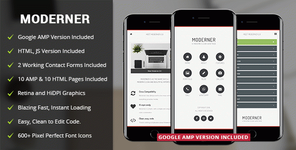 Moderner Mobile Template & Google AMP