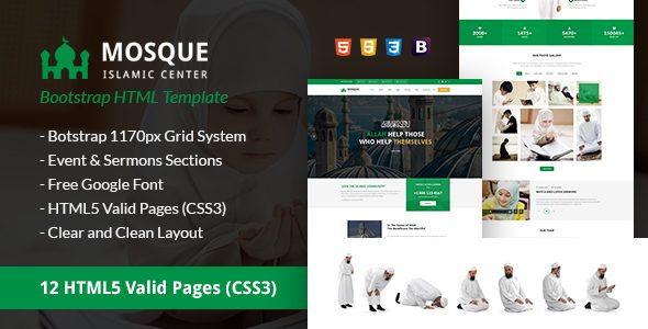 Mosque - Islamic Center Bootstrap HTML Template