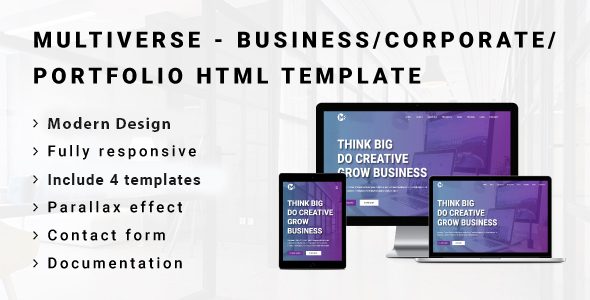 MULTIVERSE - Multipurpose Business/Corporate/Portfolio HTML Template