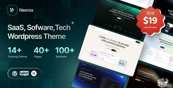 Nexros - SaaS & Tech Startup WordPress Theme