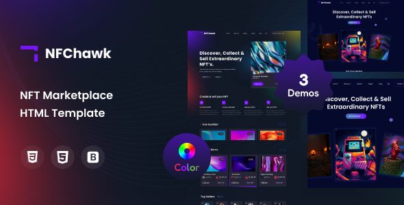 NFChawk - NFT Marketplace HTML Template