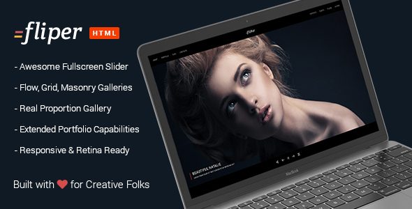 Photo Fullscreen Website Template - Fliper