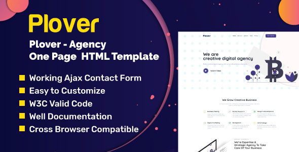 Plover - Agency One Page HTML Template