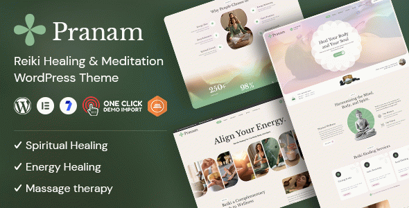 Pranam – Reiki Healing & Meditation WordPress Theme