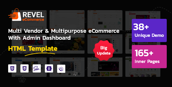 Revel - eCommerce html template with multivendor | Multipurpose + admin dashboard