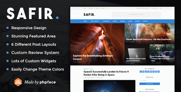 Safir - A WordPress Blog Theme