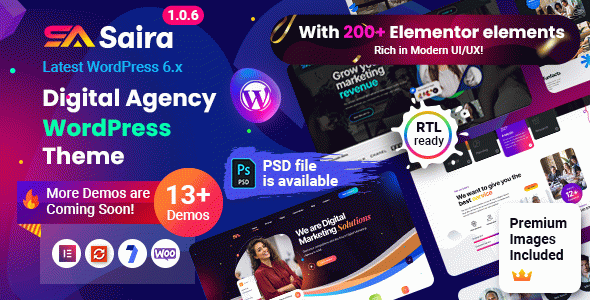 Saira - Digital Agency WordPress Theme