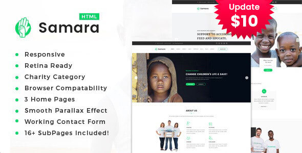 Samara - Responsive HTML Template for Charity & Fund Raising
