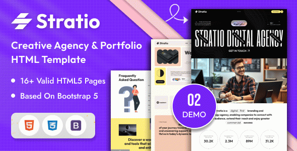 Stratio – Creative Agency & Portfolio HTML Template